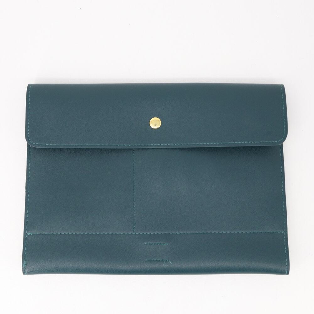 Glass Ladder Clutch Marilyn Mini Portfolio Forest Green Faux Leather Envelope
